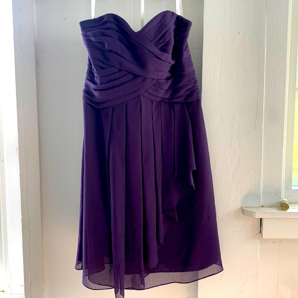 David’s bridal strapless bridesmaid dress